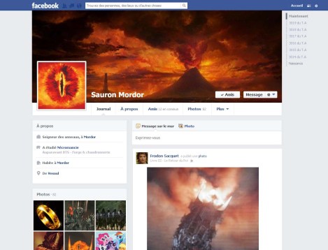 La page Facebook de Sauron, raaah, c'est marqué dessus ! Fb Sauron aperçu