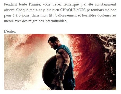 "Tu sais ce que ça veut dire mal au bide ?" Mal au bide