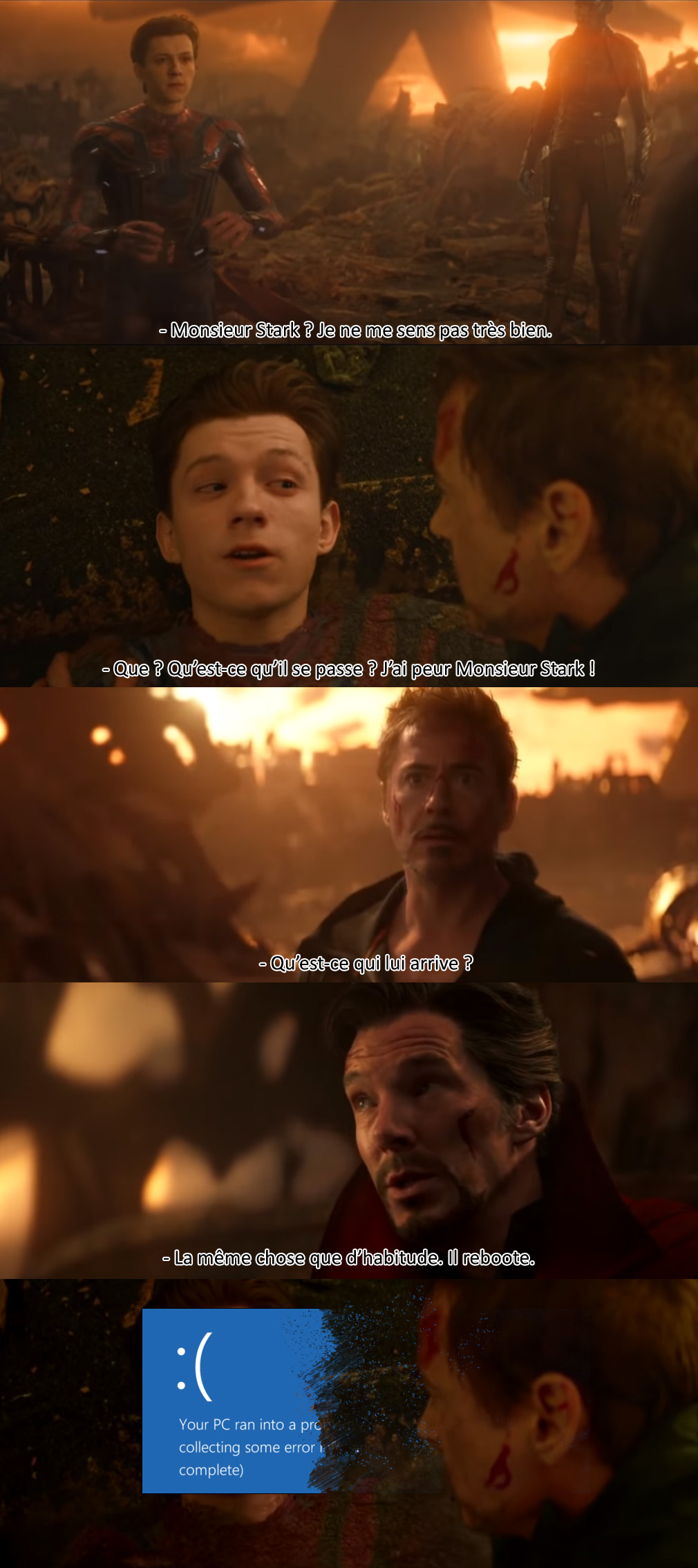 Notez que si Spiderman avait été sous Mac, il n'aurait pas planté mais par contre il aurait fait les poches à Tony Stark.